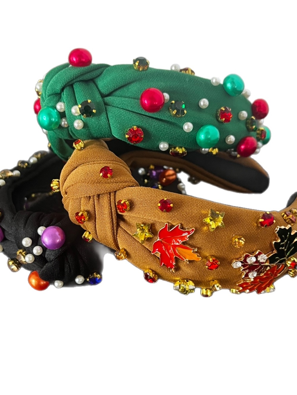 Beaded Knotted Headband - Halloween, Thanksgiving and Christmas